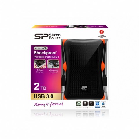 ARMOR A30 2TB USB 3.0 BLACK-ORANGE / PANCERNY / wstrząsoodporny