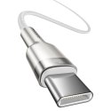 Kabel USB-C do USB-C Baseus Cafule, 100W, 1m (biały)