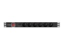 Listwa zasilająca rack PDU 19 cali 1U 16A 6X 230V PL 2m czarna