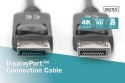 Kabel połączeniowy DisplayPort z zatrzaskami 4K 60Hz UHD Typ DP/DP M/M czarny 1m