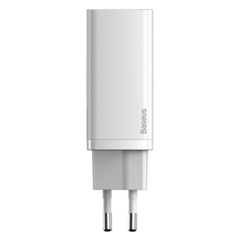 Ładowarka sieciowa Baseus GaN2 Lite, USB + USB-C, 65W, EU (biała)