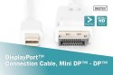 Kabel połączeniowy Displayport 4K 60Hz UHD Typ miniDP/DP M/M biały 2m