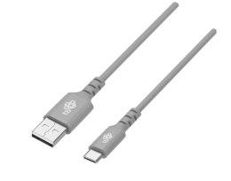 Kabel USB-USB C 1m silikonowy szary Quick Charge