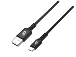 Kabel USB-USB C 1m silikonowy czarny Quick Charge