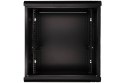 Szafka wisząca rack 12U 600x450 czarna szklane drzwi
