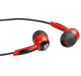 Słuchawki douszne BASIC 604 przewodowe Czarno-czerwone