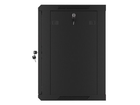 Szafa instalacyjna wisząca 19 12U 600X450mm czarna (drzwi szklane)