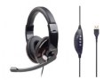 Słuchawki z mikrofonem MHS-U-001 USB czarne