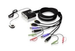 Przełącznik KVM 2-portowy USB HDMI/Audio ze zdalnym selektorem portu