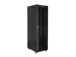 Szafa instalacyjna rack stojąca 19 42U 800x800 czarna, drzwi szklane LCD (Flat pack)