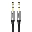 Kabel audio mini jack 3,5mm AUX Baseus Yiven 1,5m (czarno-srebrny)