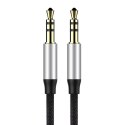 Kabel audio mini jack 3,5mm AUX Baseus Yiven 1,5m (czarno-srebrny)