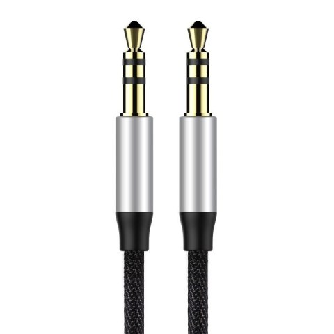 Kabel audio mini jack 3,5mm AUX Baseus Yiven 1,5m (czarno-srebrny)