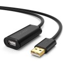 Kabel przedłużający USB 2.0 UGREEN US121, aktywny, 10m (czarny)