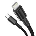 Kabel USB-C do Lightning Baseus High Density Braided, 20W, 5A, PD, 1m (czarny)