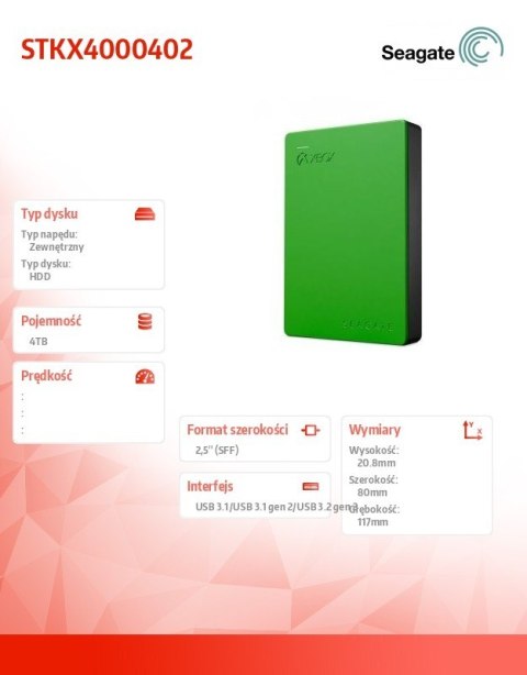 Dysk twardy 2.5 cala Game Drive Xbox STKX4000402 4TB