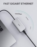 CB-C91 aluminiowy HUB USB-C | 8w1 | RJ45 Ethernet 10/100/1000Mbps | 3xUSB 3.1 | HDMI 4k@30Hz | SD i micro SD | USB-C Power Deliv