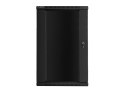Szafa instalacyjna wisząca 19 cali 22U 600X450mm czarna (drzwi szklane)