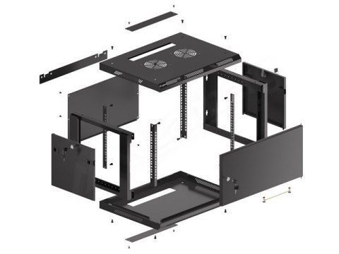 Szafa wisząca 19 6U 600x450 WF01-6406-00B czarna