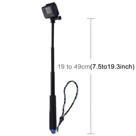 Selfie Stick Puluz do kamer sportowych (DJI, GoPro, Insta360)(czarny)