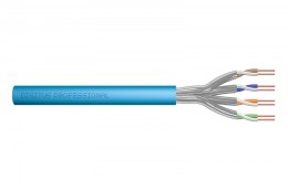 Kabel teleinformatyczny instalacyjny kat.6A, S/FTP, Eca, drut, AWG 23/1, LSOH, 100m ofoliowany, niebieski