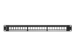 Patch panel pusty 24 porty 1U 19 cali czarny do modułów keystone