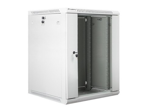 Szafa instalacyjna wisząca 19 cali 15U 600X600mm szara (drzwi szklane)