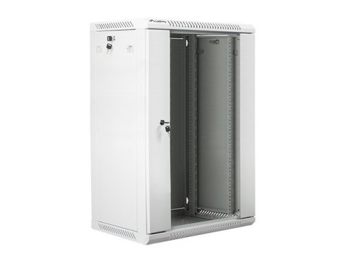 Szafa instalacyjna wisząca 19 cali 18U 600X450mm szara (drzwi szklane)