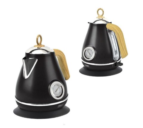 CZAJNIK ELEKTRYCZNY ZE STALI NIERDZEWNEJ 1.7L Z TERMOMETREM KASSEL 93226 CZARNY