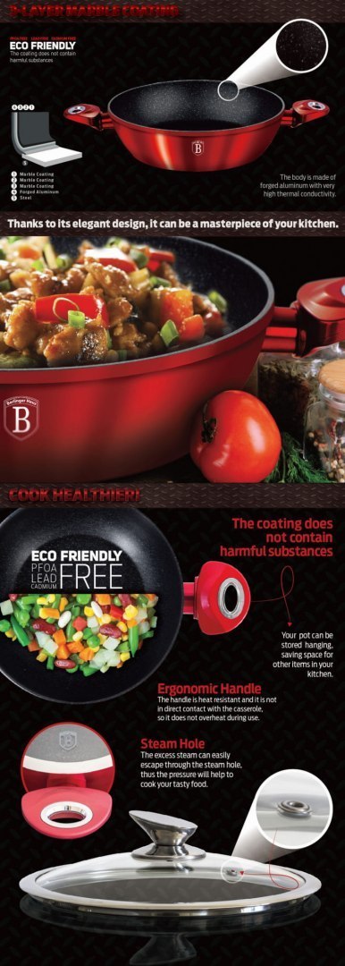 GARNEK 3.8L 28CM BERLINGER HAUS METALLIC BURGUNDY LINE BH-1263