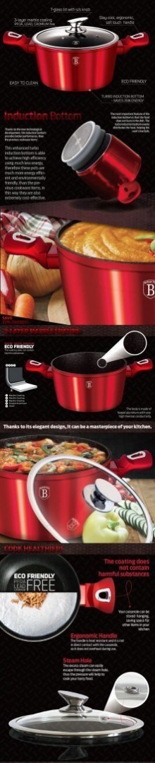 GARNEK 4.1L 24CM BERLINGER HAUS METALLIC BURGUNDY LINE BH-1257-N