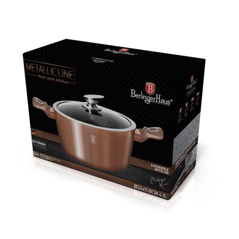 GARNEK 4.5L 24CM BERLINGER HAUS METALLIC LINE ROSE GOLD BH-1515-N