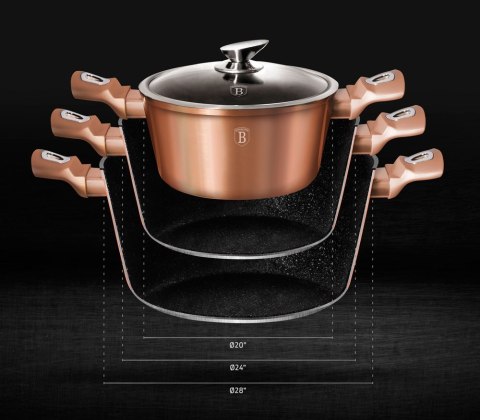 GARNEK 4.5L 24CM BERLINGER HAUS METALLIC LINE ROSE GOLD BH-1515-N
