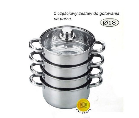 GARNKI DO GOTOWANIA NA PARZE 2.5L 18cm 5 ELE. KiNGHOFF KH-3317