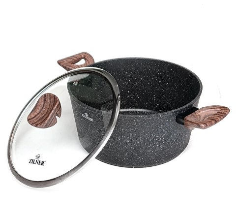 GARNKI z POWŁOKĄ GRANITOWĄ 15 ELE. ZILNER FOREST ZL-8518