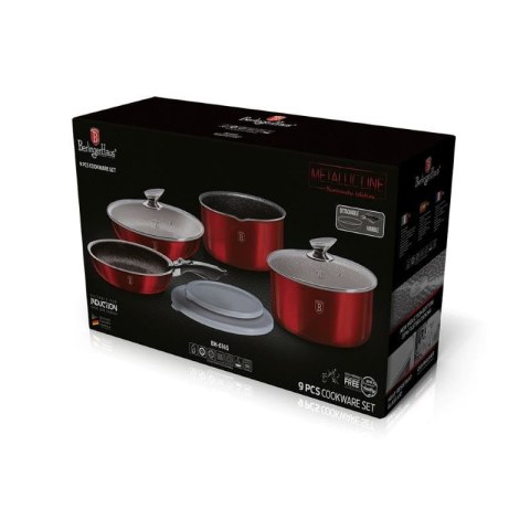 KOMPLET GARNKÓW 9-EL. CLICK & COOK BERLINGER HAUS METALLIC LINE BURGUNDY BH-6145