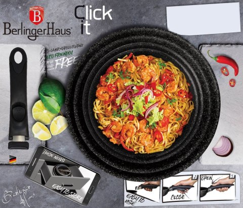 KOMPLET GARNKÓW 9 EL. CLICK & COOK BERLINGER HAUS METALLIC LINE CARBON PRO BH-6918