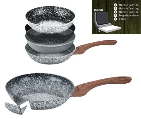 PATELNIA 24CM KiNGHOFF GRANIT WOOD KH-1028