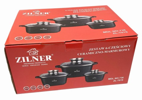 ZESTAW 3 BRYTFANN GARNKÓW KWADRATOWYCH 2,5 4,5 6.5L ZILNER ZL-7019