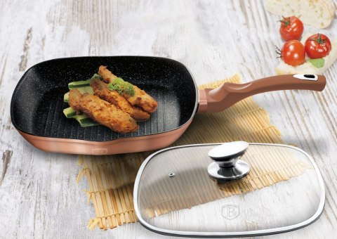 ZESTAW 3 PATELNI GRANITOWYCH 20/24/28CM BERLINGER HAUS METALLIC LINE ROSE GOLD BH-6195