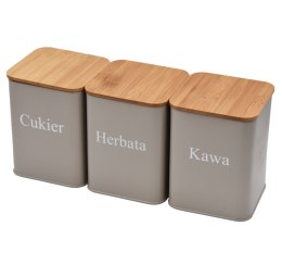 ZESTAW 3 POJEMNIKÓW KAWA HERBATA CUKIER BRUNBESTE BB-2720