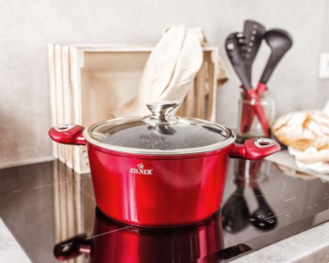 ZESTAW GARNKÓW Z POWŁOKĄ GRANITOWĄ 15 EL. ZILNER CHERRY RED ZL-8516