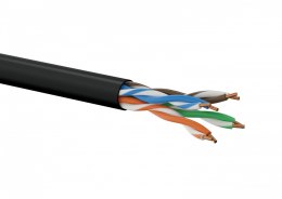 Kabel U/UTP typu linka kat.5E PVC Czarny 100m - 25 lat gwarancji