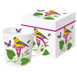 Ptaszek w Kielichu Kubek Porcelanowy w Ozdobnym Pu