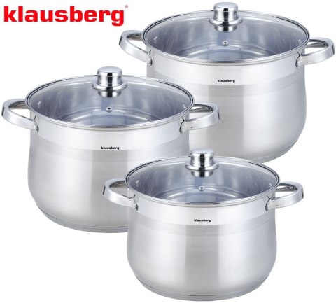 GARNKI GASTRO STOCK POT 6 ELE 10.7L+8.6L+7.0L KLAUSBERG KB-7177