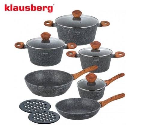 GARNKI GRANITOWE WOOD LINE 12 ELE. KLAUSBERG KB-7242