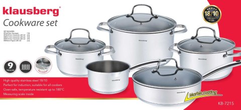 GARNKI KLAUSBERG 9 ELE. INOX 18/10 KB-7215