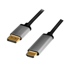 Kabel DisplayPort 4K/60 Hz,DP do HDMI aluminiowy 2m