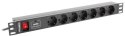 Listwa zasilajaca Rack PDU 19" 1U 16A 7X SCHUKO 2m czarna