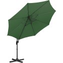 Parasol ogrodowy na wysięgniku bocznym uchylny okrągły śr. 300 cm zielony